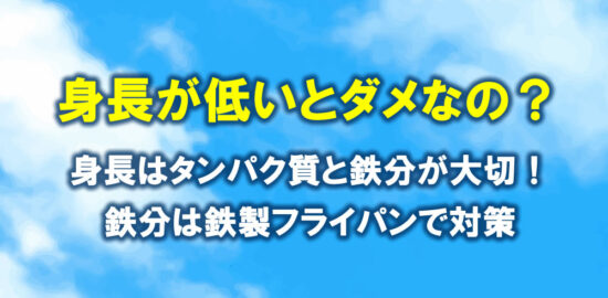 身長は低いとダメなの？鉄分は鉄製フライパンで対策！