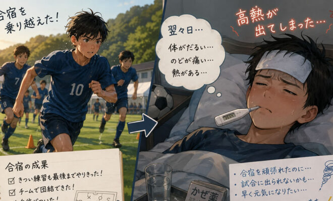 中学2年ジュニアユース 合宿後に高熱
