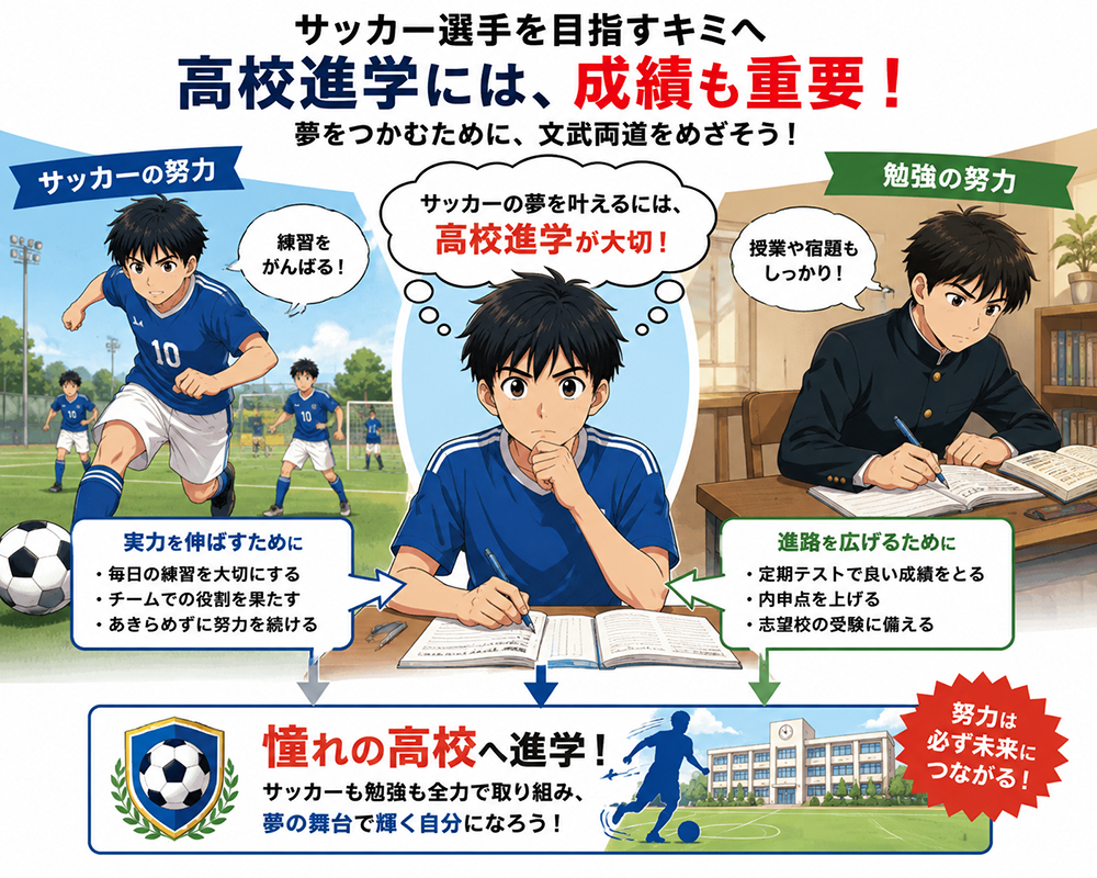 高校進学　サッカーも勉強もがんばる