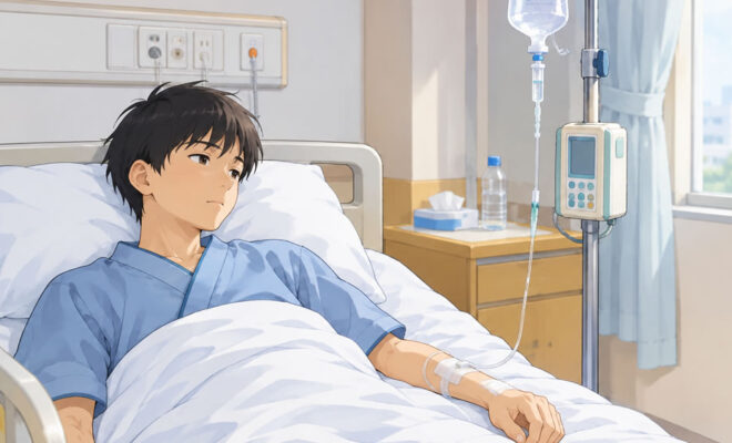中学二年 回盲部リンパ節炎で入院